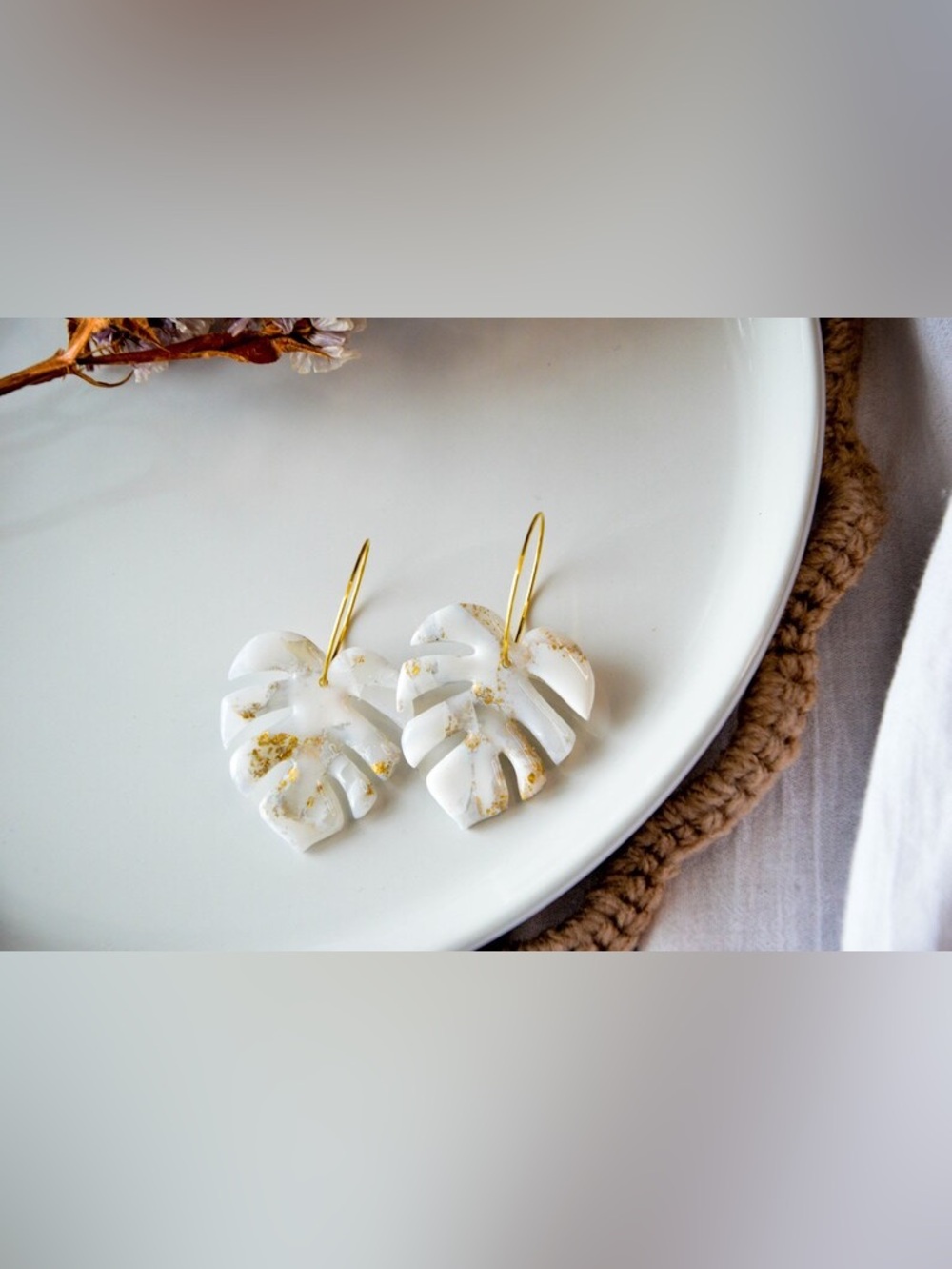 Nordstrom Monstera Gold Hoop Earrings
